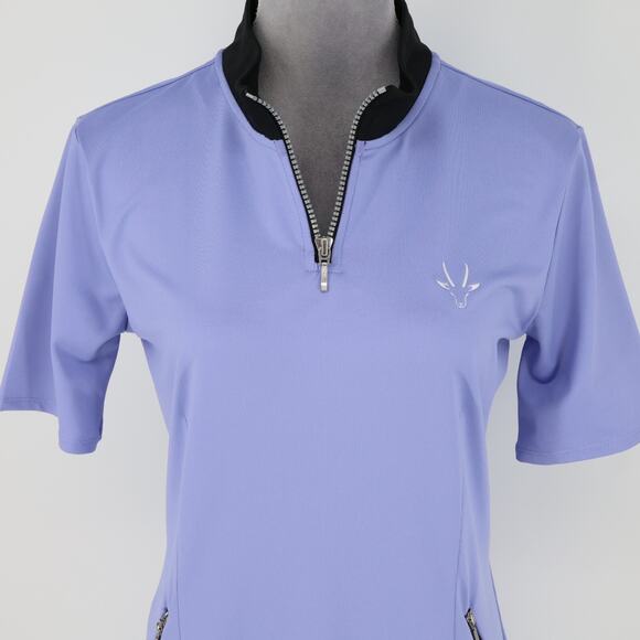Roaming Dhabi Golf Dress Womens Medium Lavender Stretch Knit Quarter Zip Pockets - Picture 15 of 16